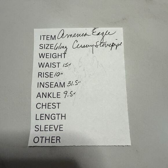 American Eagle Curvy Stovepipe Women’s 6 Long Medium Wash Blue Stretch Denim - Picture 11 of 11